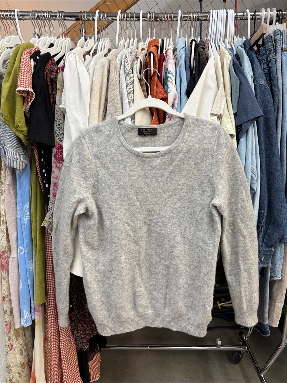 Charter Club Cashmere Gray Crewneck Sweater